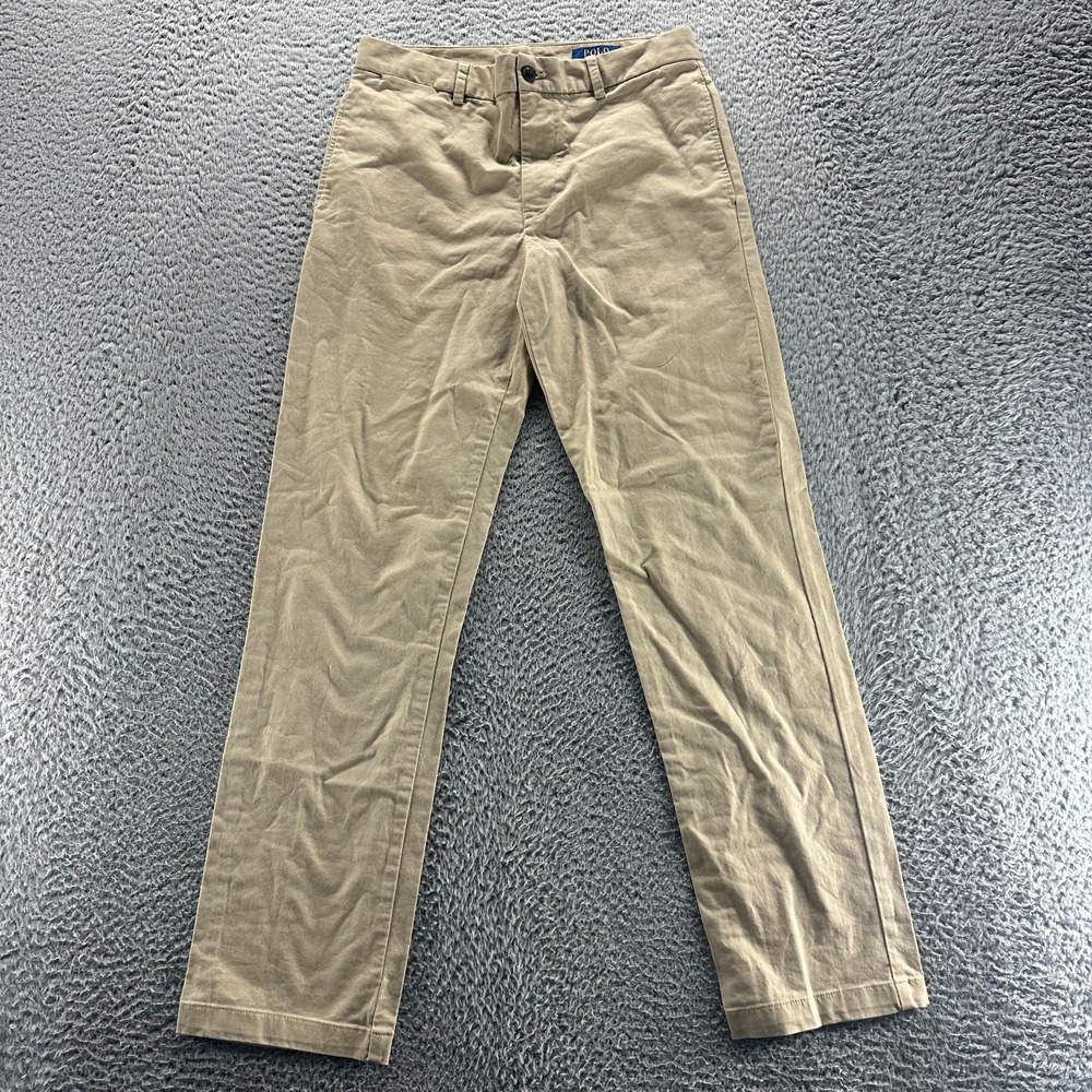 Polo Ralph Lauren Pant Boys 16 Beige‎ Cotton Chino Straight Leg Office Stretch